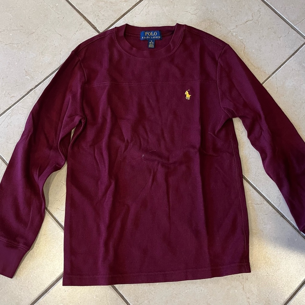 Boys Ralph Lauren Polo Thermal shirt Size 10-12 Red